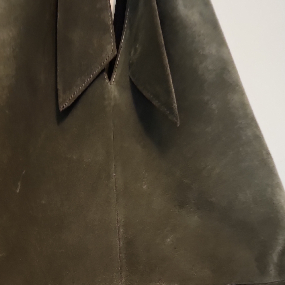 Anna Paola Olive Green Versatile Shoulder Bag with Minimalist Design Suede - Picture 8 of 16